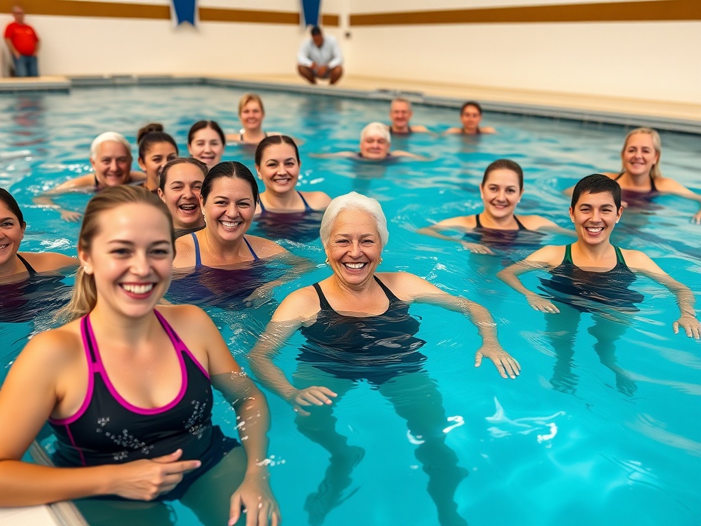 קבוצת מבוגרים בבריכה - למידה בקבוצה