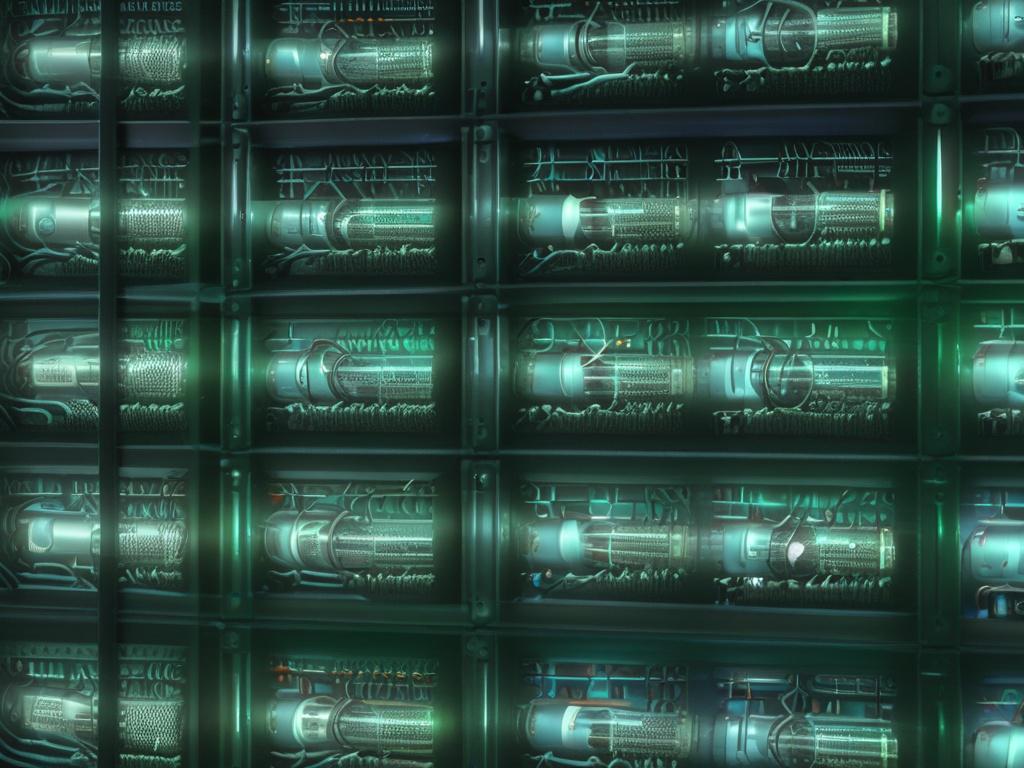 A close up shot of a high tech network server