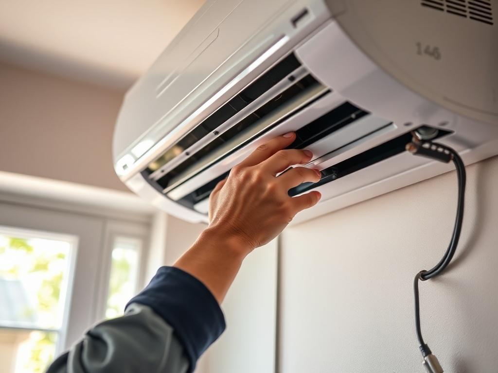 A skilled technician installing an air conditioning unit in a
