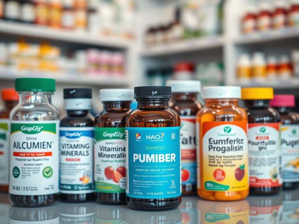 A close up shot of a variety of nutritional supplement