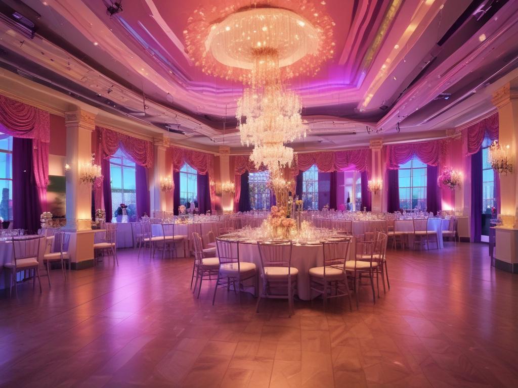 A vibrant thematic event scene showcasing a beautifully decorated venue
