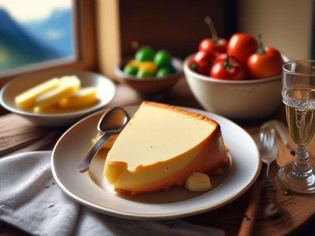Create a realistic high-resolution photo for a blog titled "De bästa lokala ostarna i Schweiz – från Gruyère till Appenzeller." The composition should be simple and clear, featuring a single subject: a beautifully arranged cheese platter. The platter should prominently display a selection of authentic Swiss cheeses, including a wheel of Gruyère and a wedge of Appenzeller, artfully cut to showcase their textures. Surround the cheeses with garnishes such as fresh sprigs of thyme, nuts, and small clusters of g