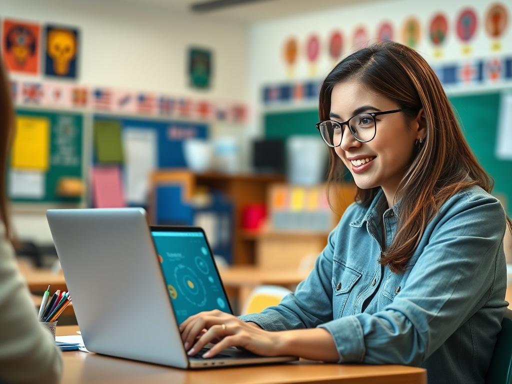 A close up shot of a female educator in a