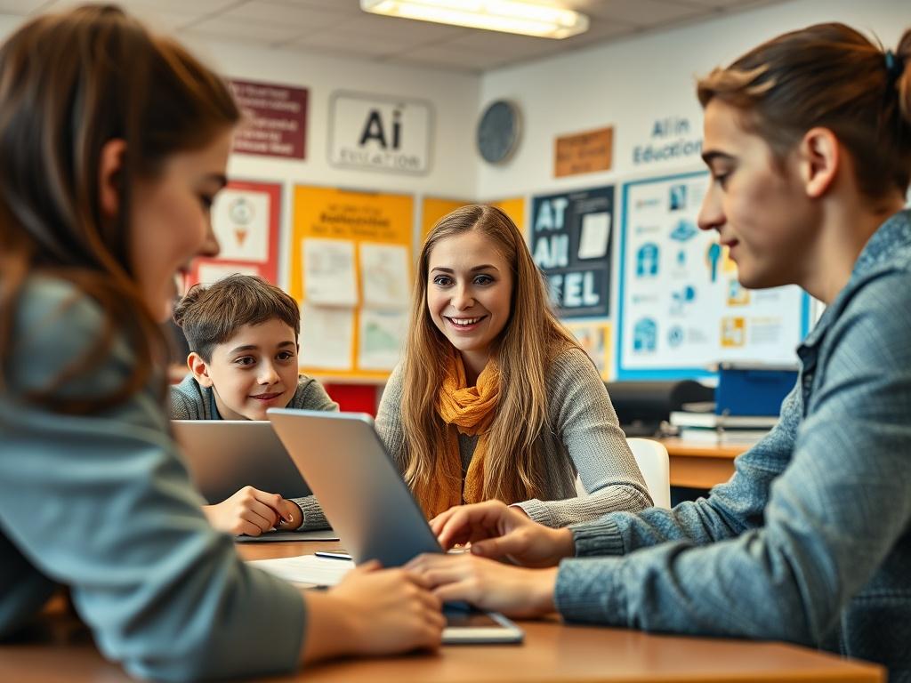 A close up shot of an educator engaging with students