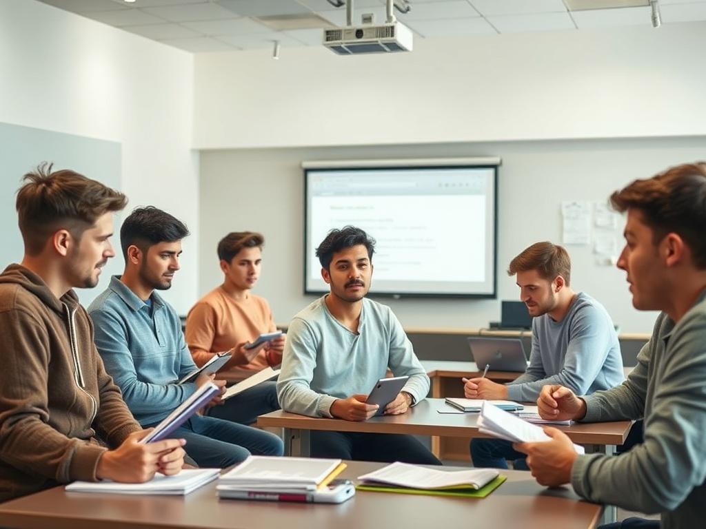A group of young men actively participating in a life
