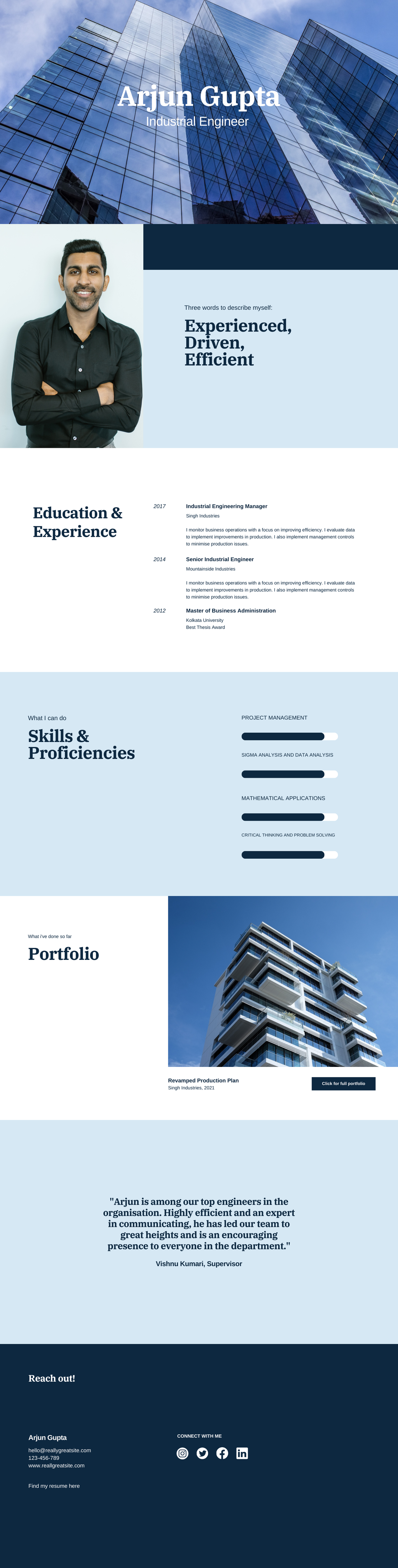 engineer resume website in blue white colour blocks style.png