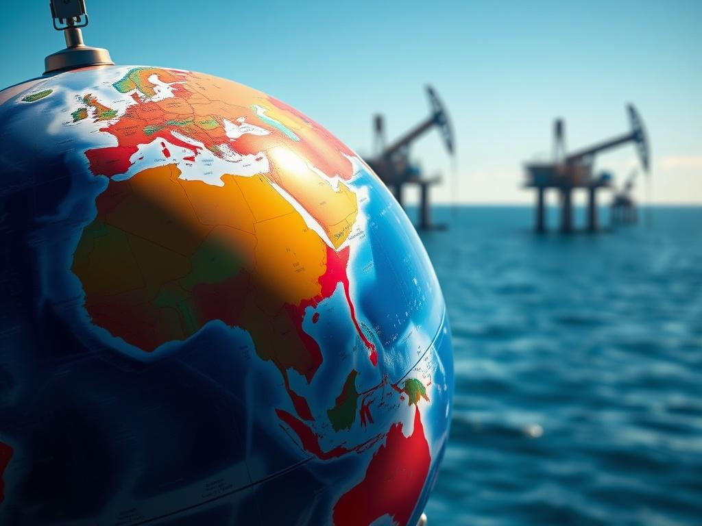 A hyper realistic close up shot of a globe with