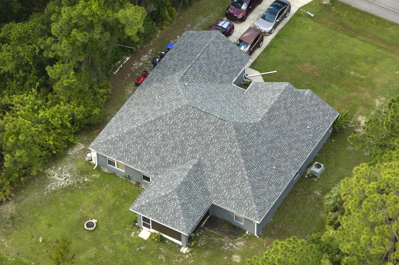 Aerial view of house