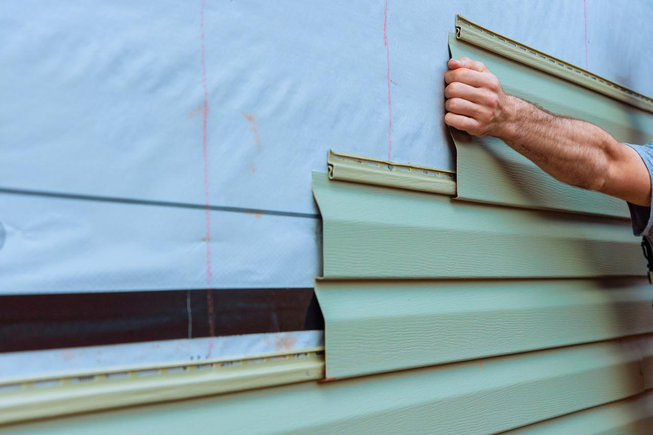 Plastic siding on house
