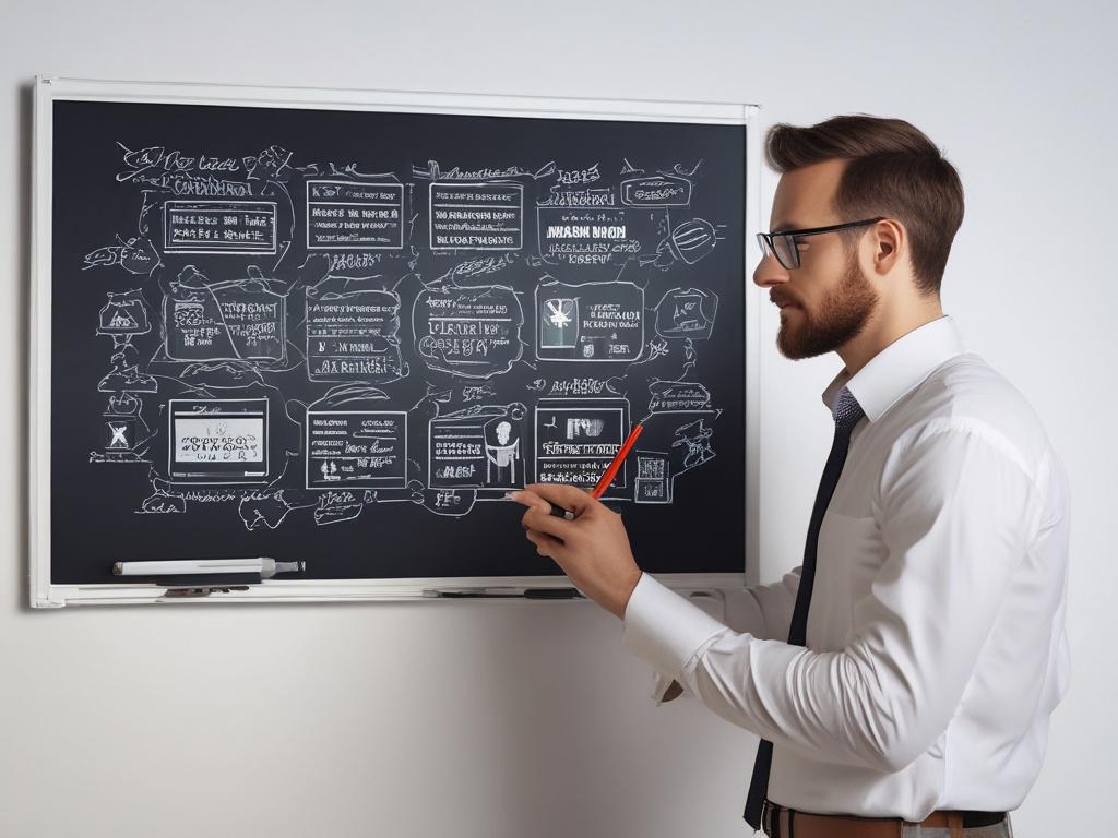A close up shot of a digital marketing expert brainstorming