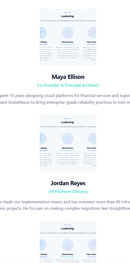 StrataNexus Systems team