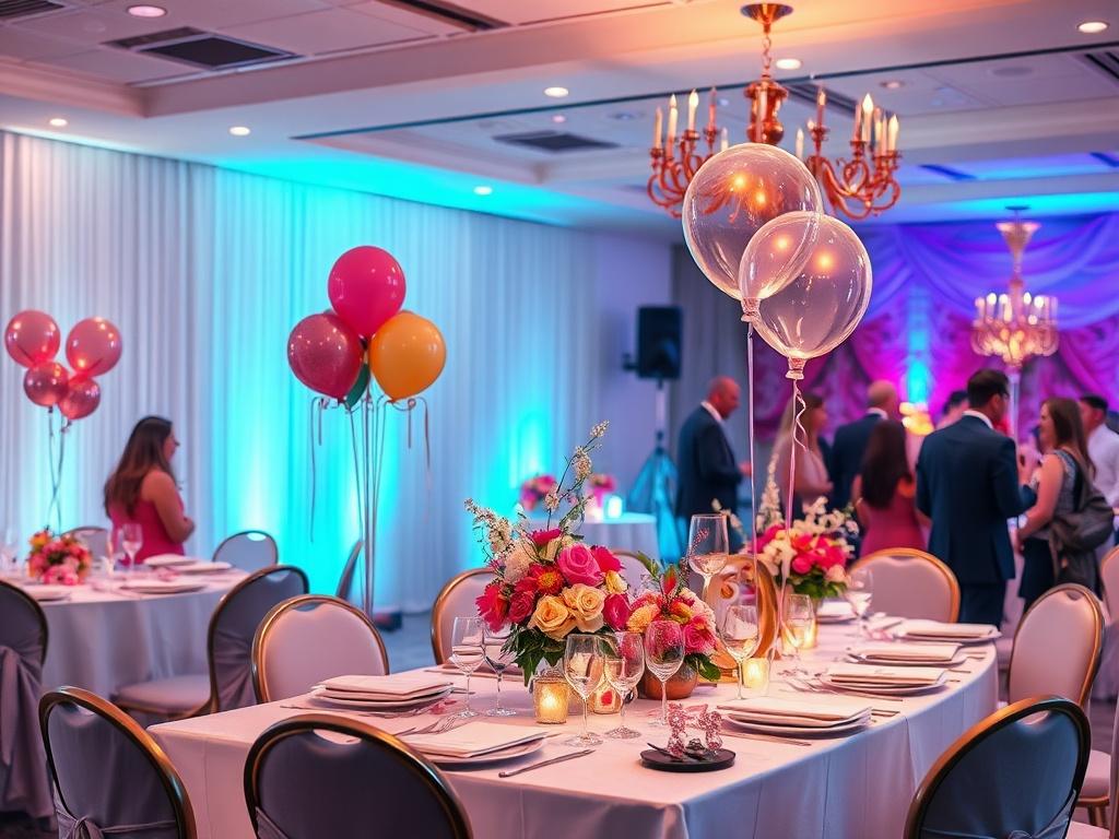 A captivating scene showcasing a custom event design, featuring a