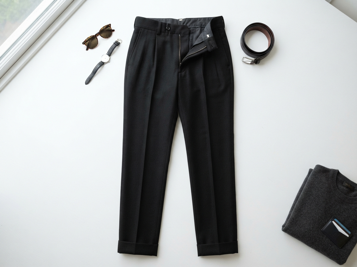 The Noir Trousers - Day Flatlay