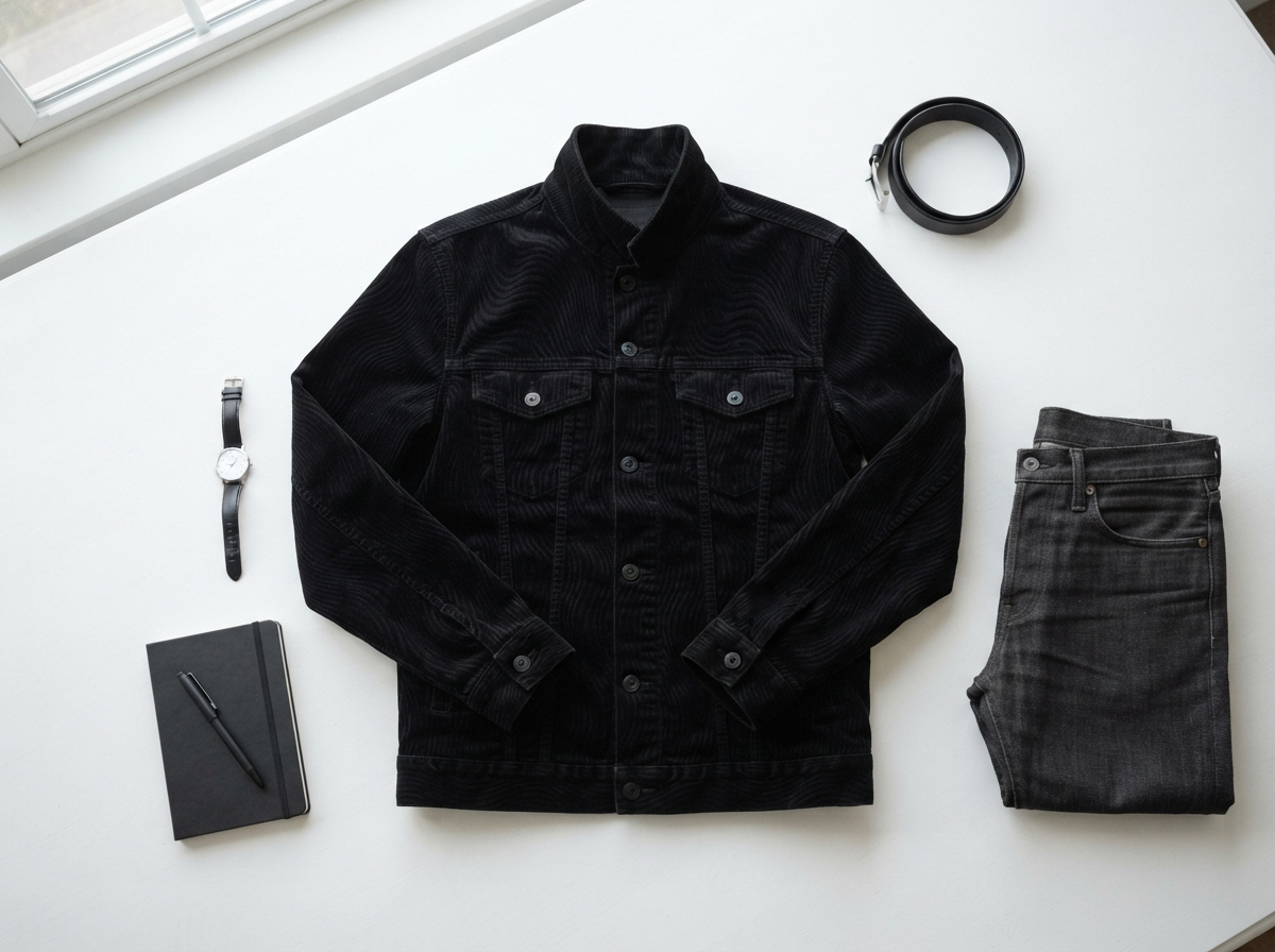 The Noir Jacket - Day Flatlay