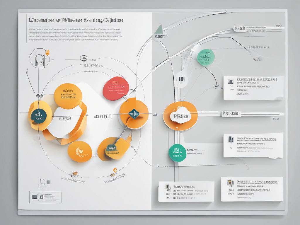 A clear and simple process map on a white background, featuring clean lines and minimalistic design, highlighting essential elements without distractions.