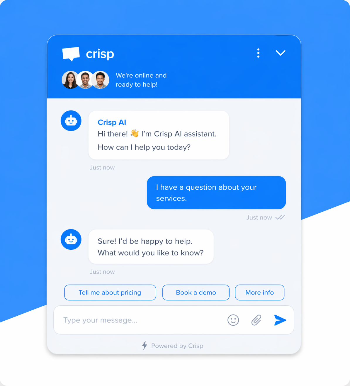 AI Receptionist Chat Interface