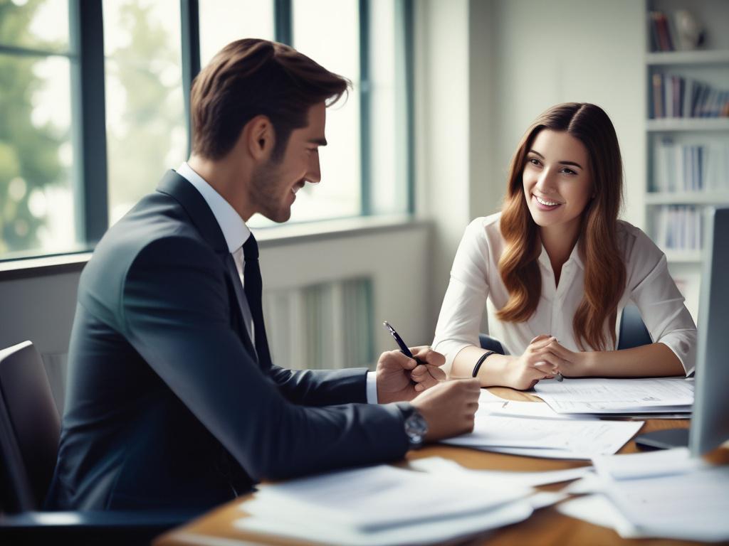 A close up shot of a financial advisor explaining investment