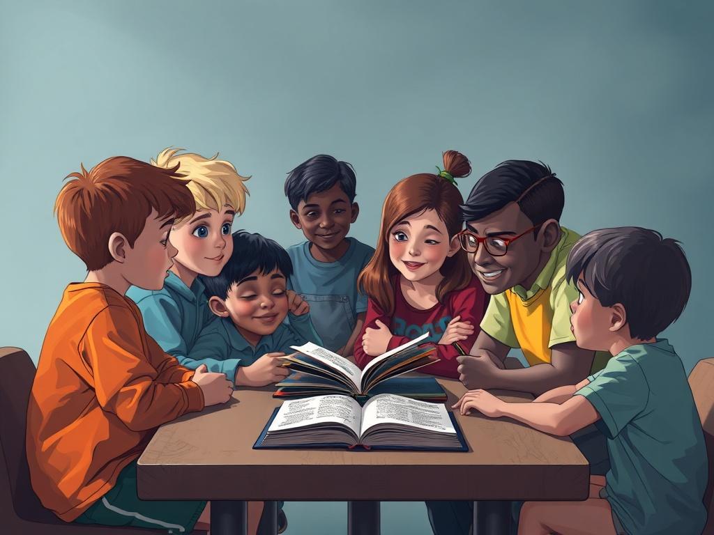 A realistic high resolution image of a diverse group of