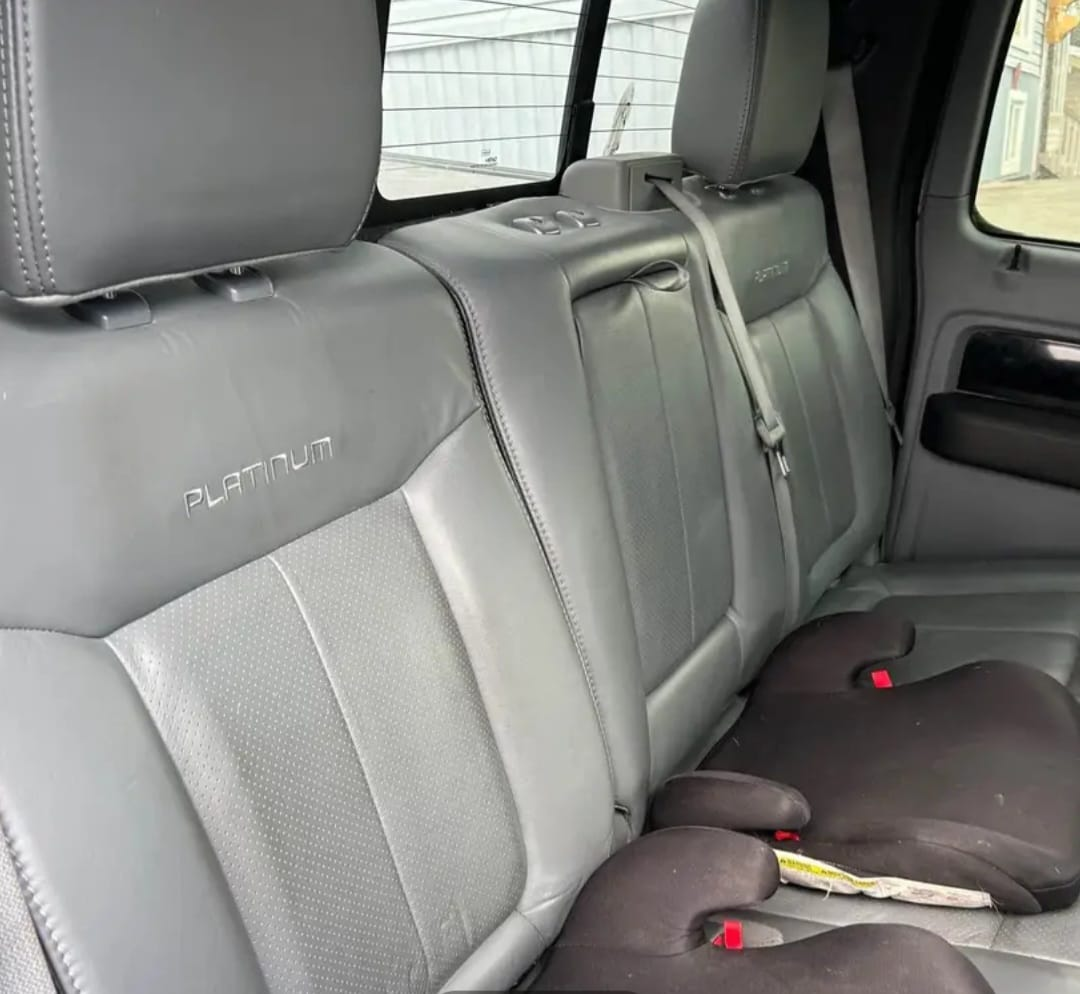 Rear Platinum leather seating in 2012 Ford F-150