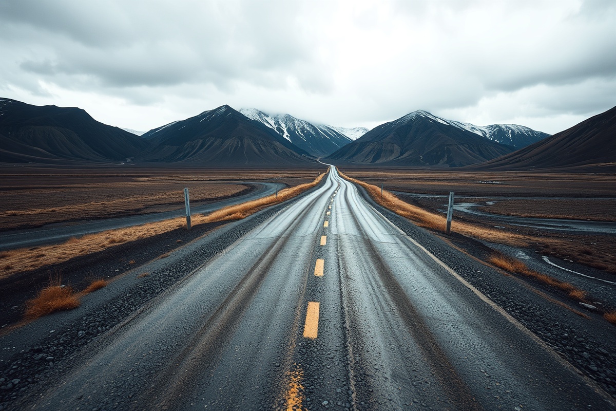 Yukon landscape at crossroads