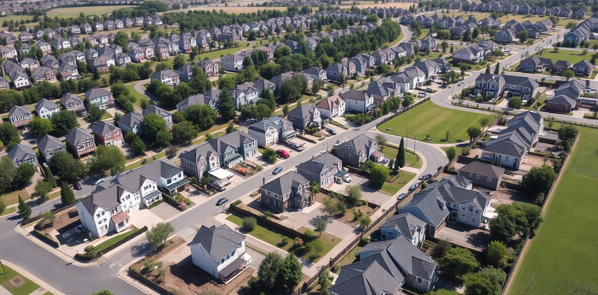 Aerial view of Hidden Valley subdivision