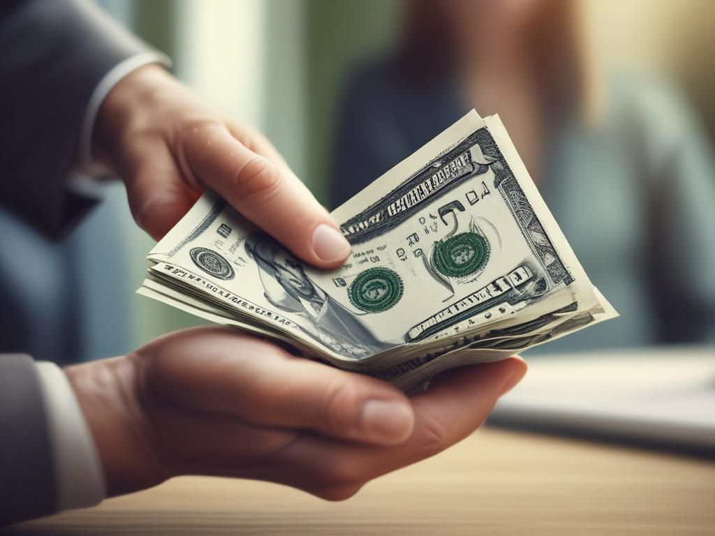 real estate cash transaction, close up shot of hands exchanging