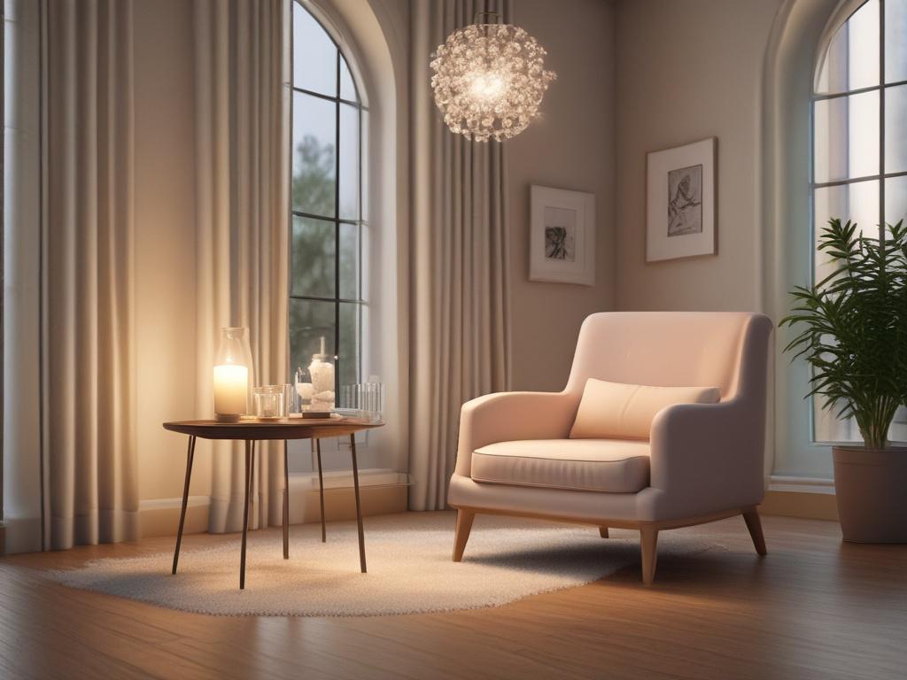 A tranquil consultation space featuring a comfortable chair and a