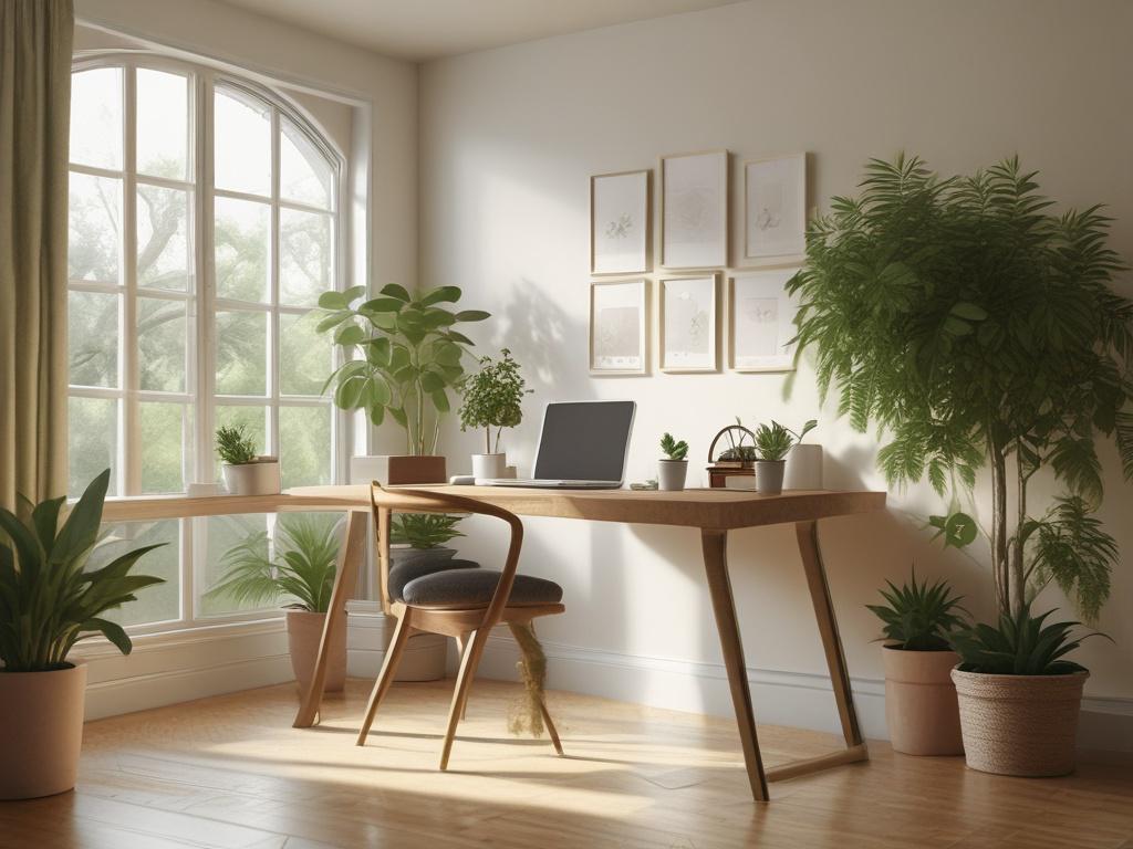 A serene workspace featuring a person sitting comfortably at a
