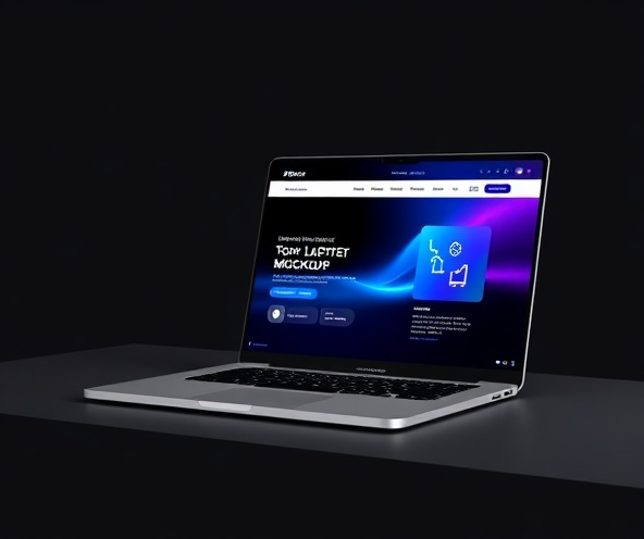 Laptop mockup displaying web interface