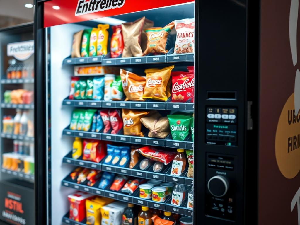 A close up shot of a customized vending machine tailored