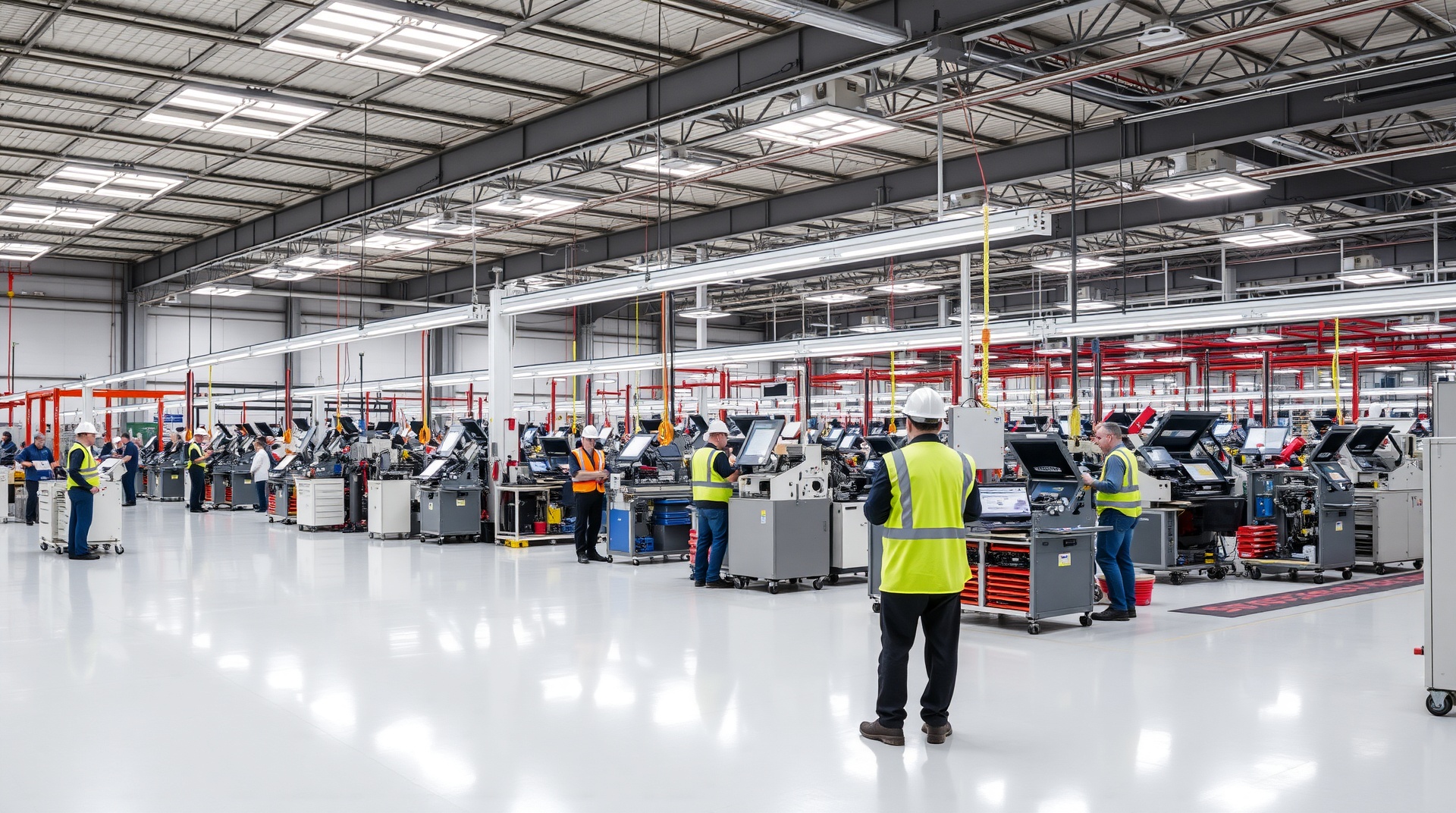 Professional manufacturing facility with modern assembly lines