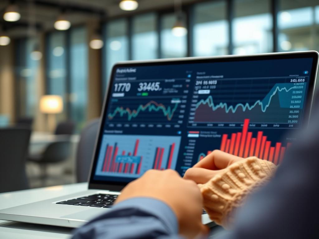 A close up shot of a person analyzing data on