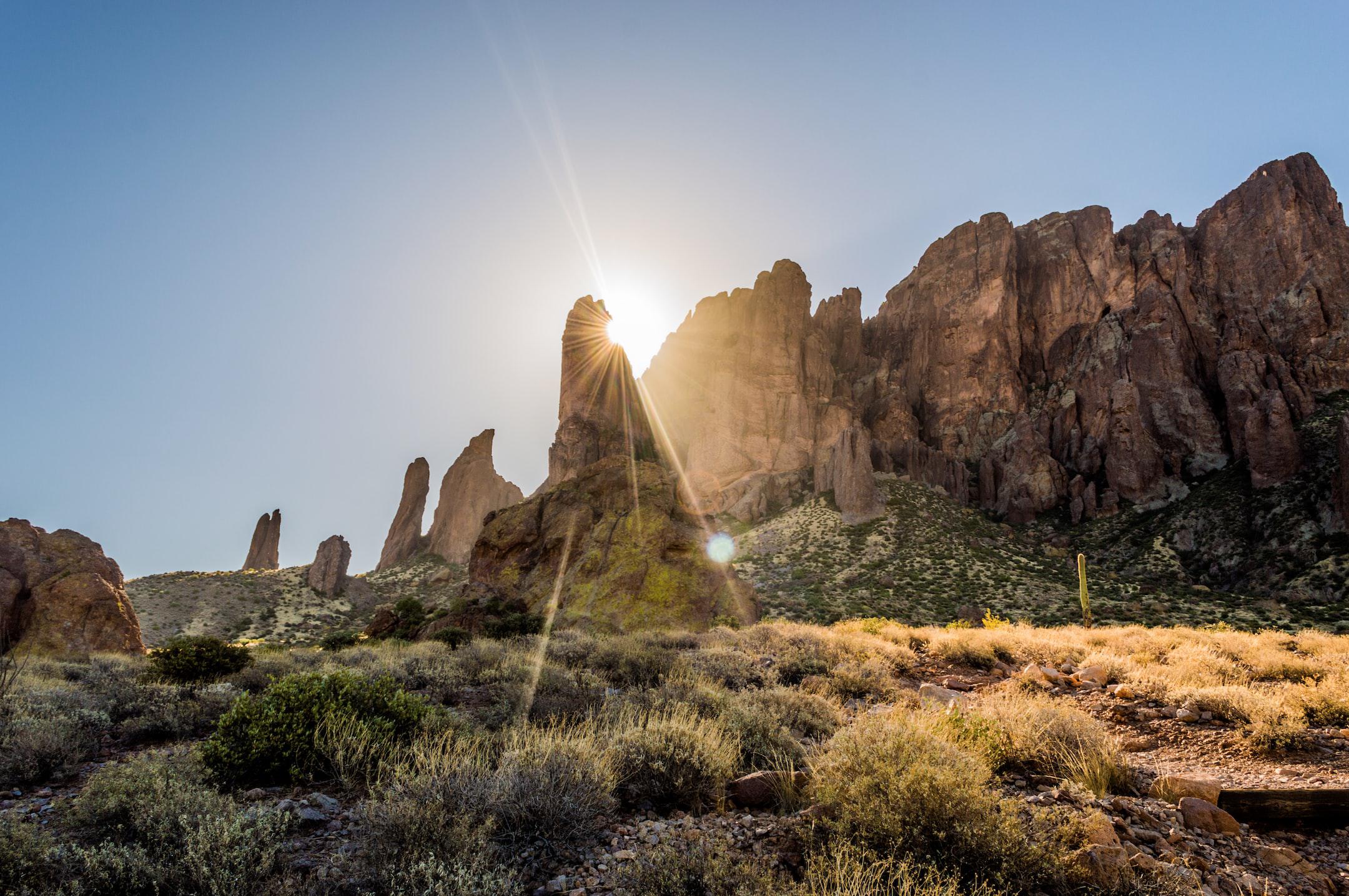Skipped work for an early morning hike near Apache Junction AZ. Beautiful sunrise throughout the Treasure Loop hike.