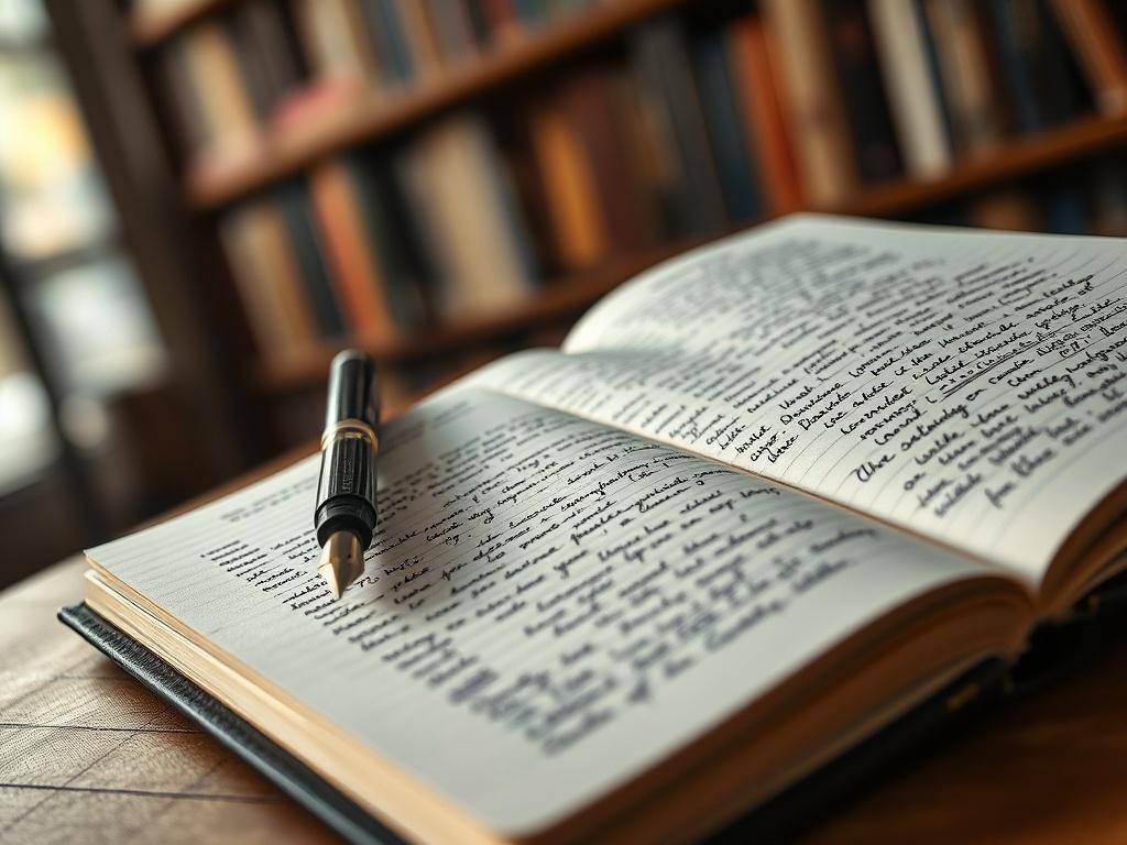 A close up shot of a notebook filled with handwritten