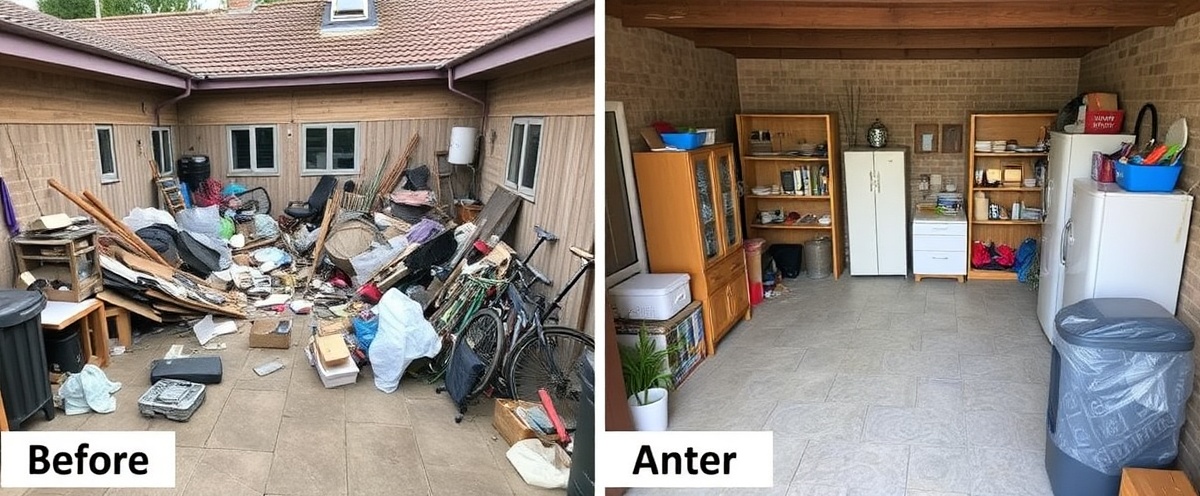 Rubbish removal - before and after