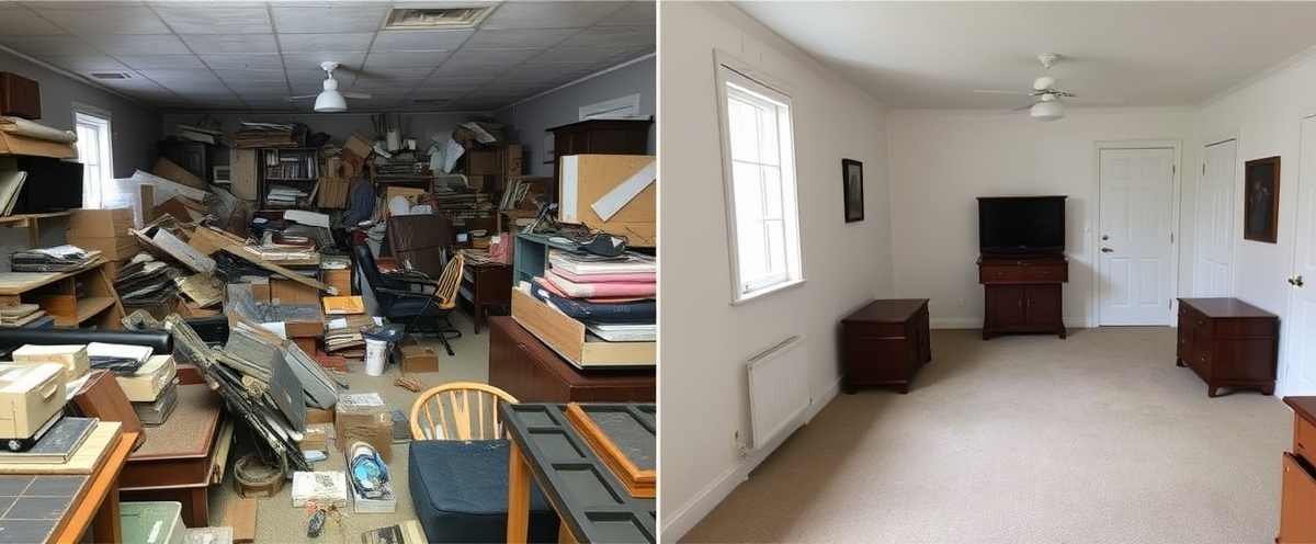 Furniture removal - before and after