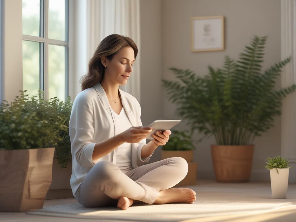 A serene and calming image of a woman in her