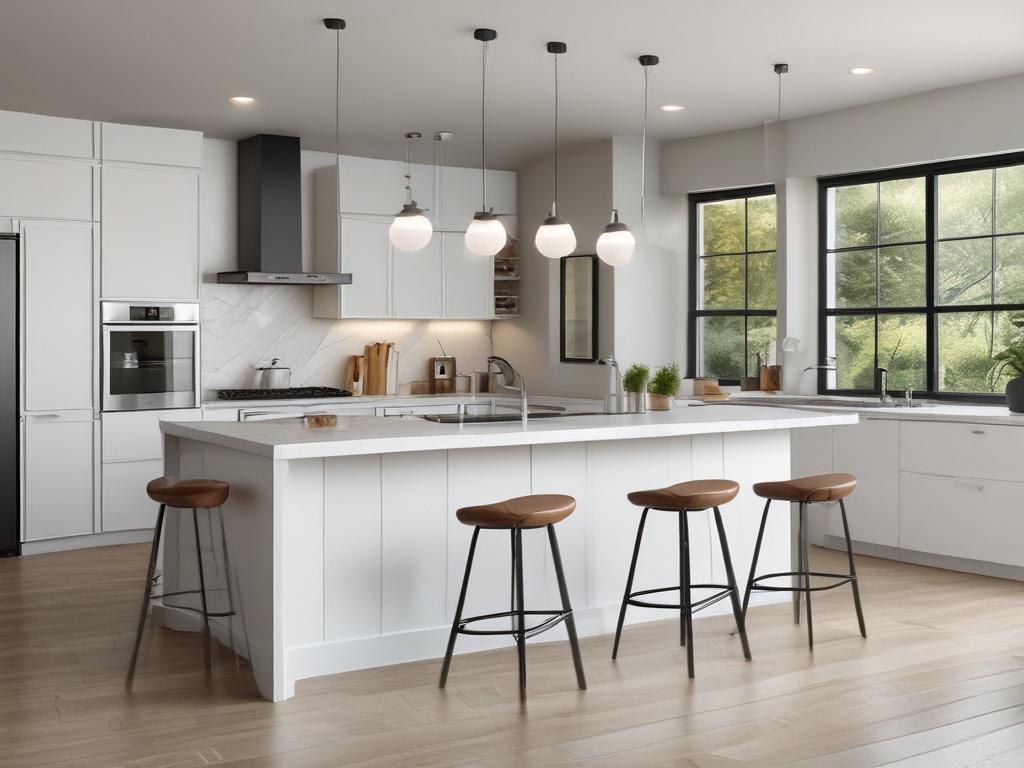 A beautifully renovated kitchen featuring modern appliances and elegant finishes