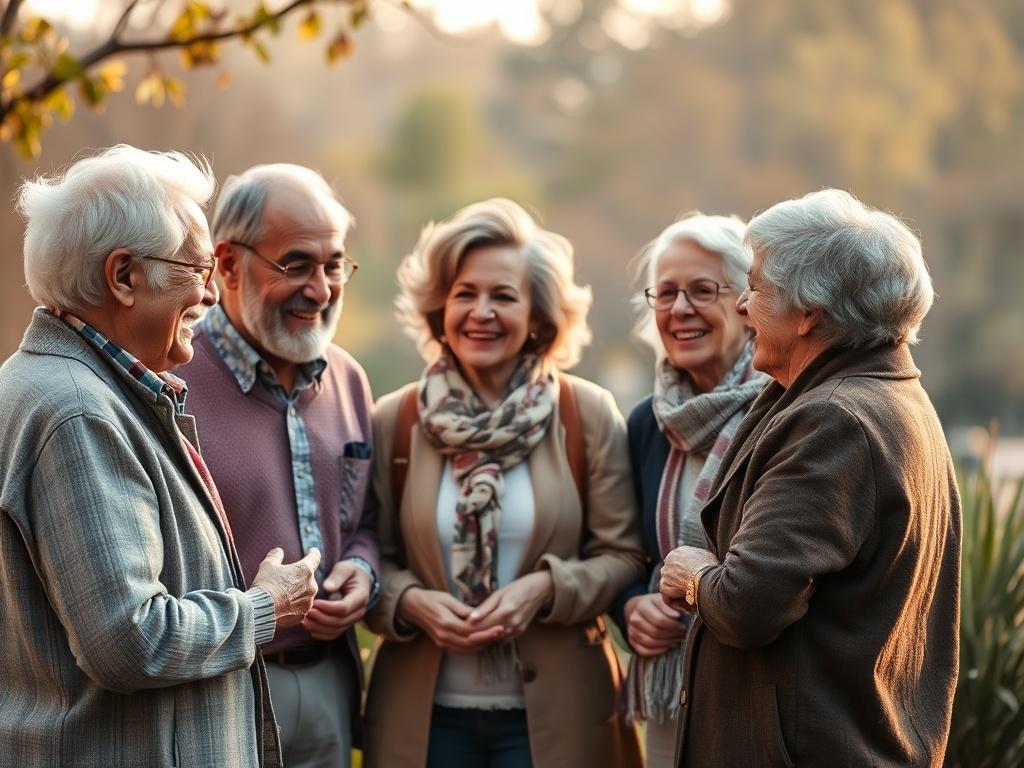 A group of diverse individuals over 50 engaged in a