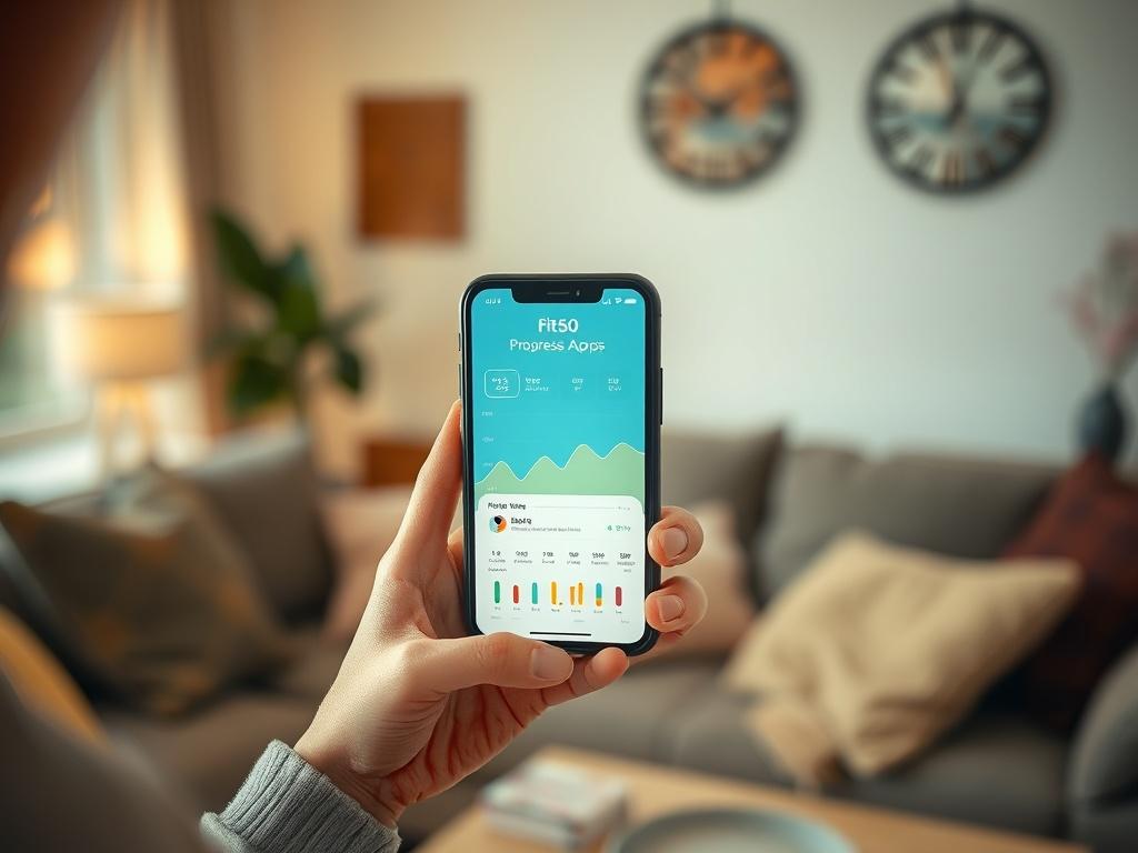 A close up of a phone displaying the Fit50 Wellness
