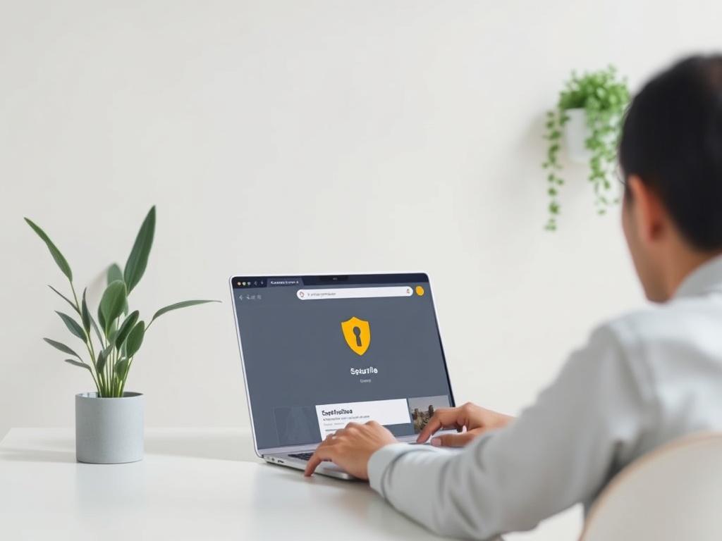 A minimalist high resolution of a person using a laptop