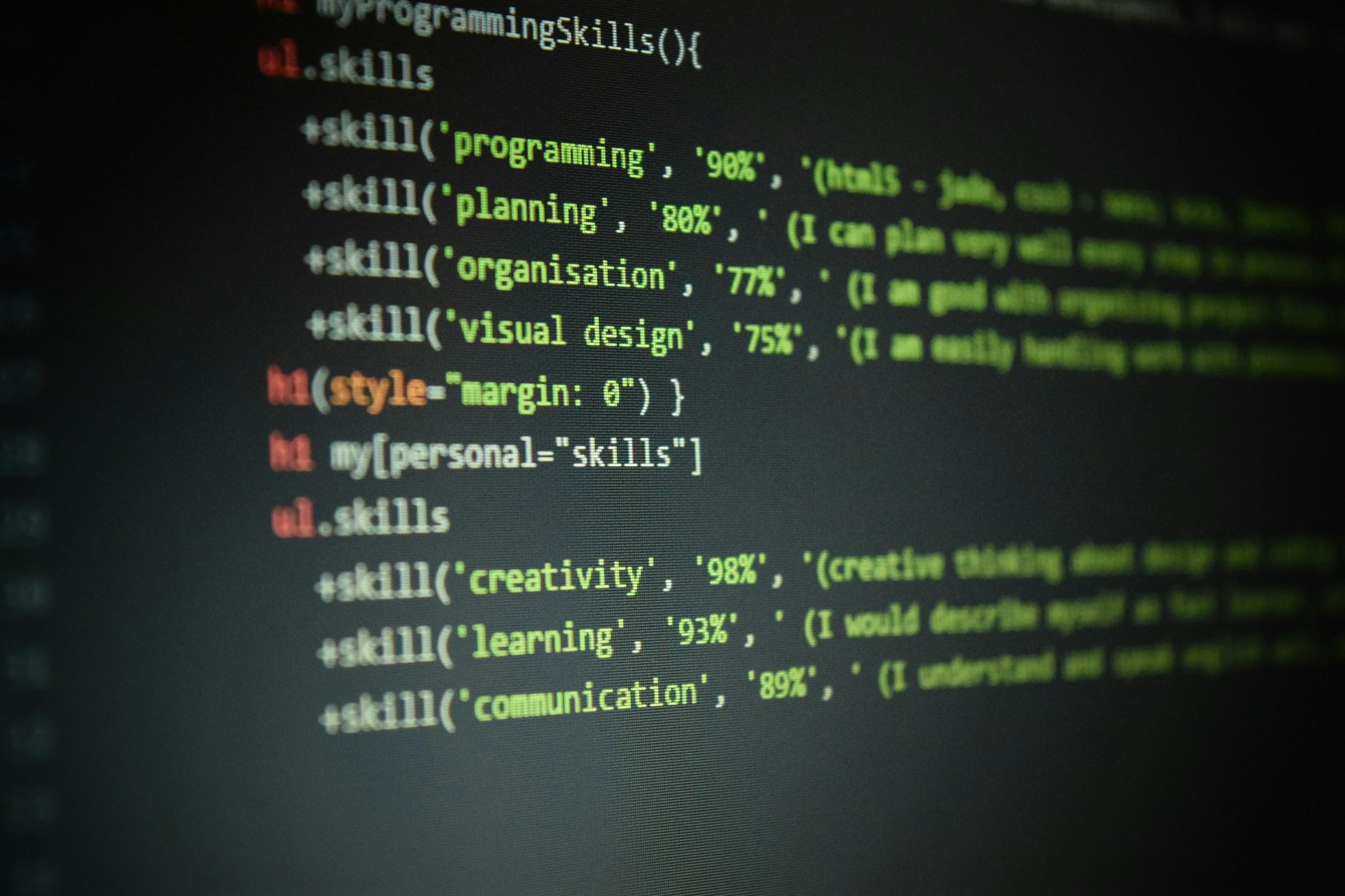 I asked a friend to take several shots for my personal website, and what can be better for a photo, than code used for making it. Picture shows my personal set of skills. Unfortunately, website is not live anymore.