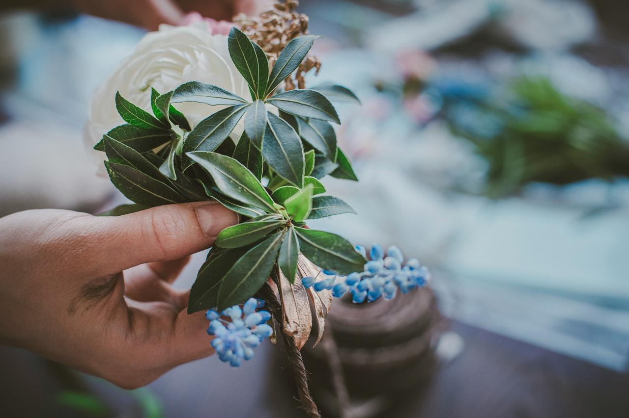 Florist at work.