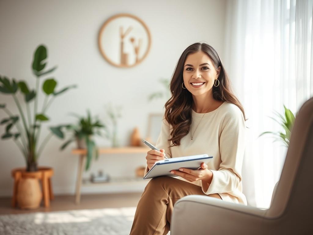 A serene and calming setting with a single subject, Adriana