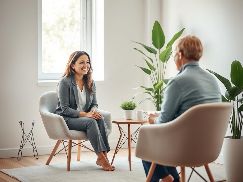 A serene consultation room with a comfortable chair and a