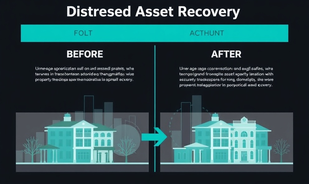 Distressed asset recovery and value restoration visualization