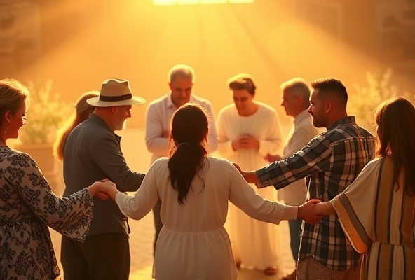 Prayer circle of Christians
