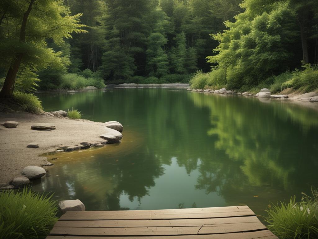 fish pond, tranquil water, aquatic life, landscape pond, nature