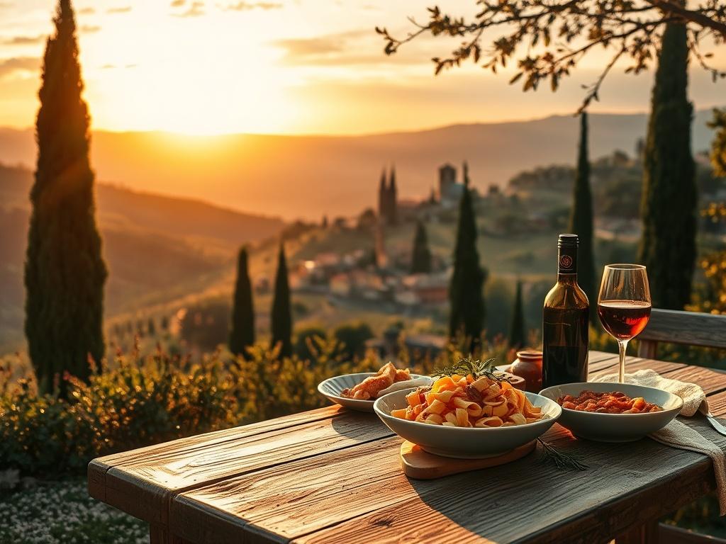 A cozy, high resolution image of a picturesque Italian landscape,