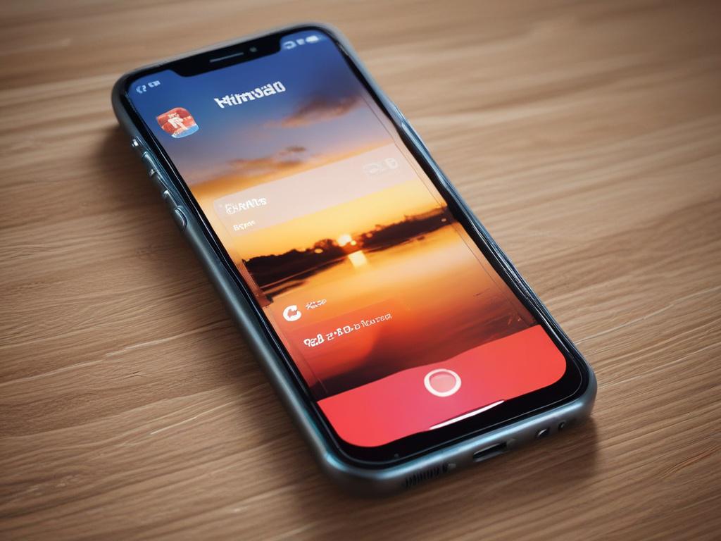 A hyper realistic close up shot of a smartphone displaying